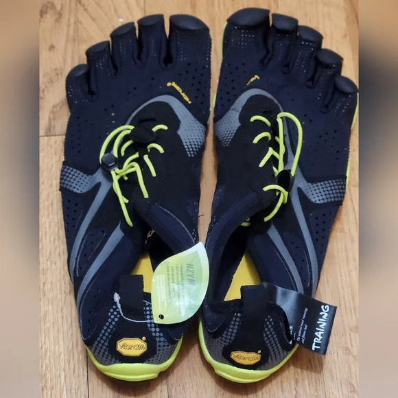 Vibram FiveFingers Men’s Barefoot Minimalist Training Shoes Black Yellow Size 12 - Picture 3 of 9